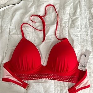 NWT red bikini top